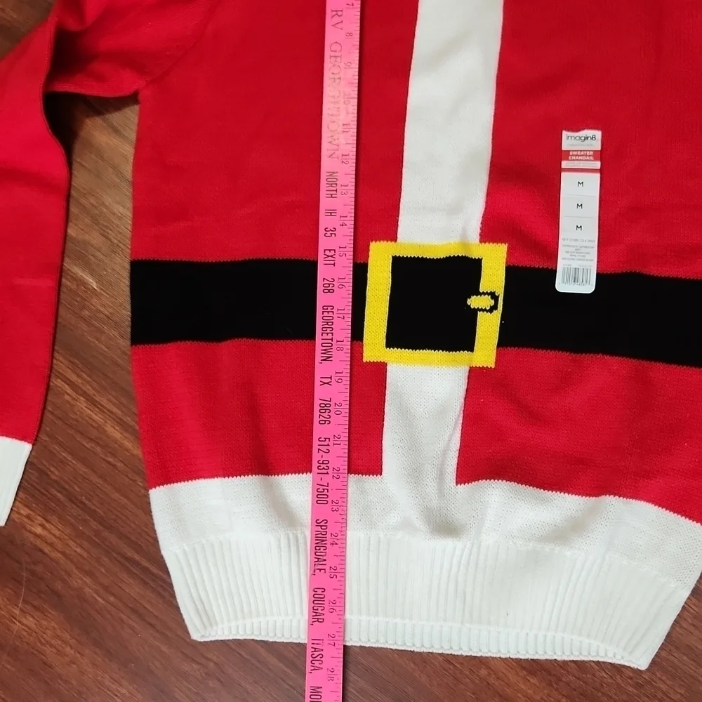 Ugly Christmas Sweater Santa Medium Red White